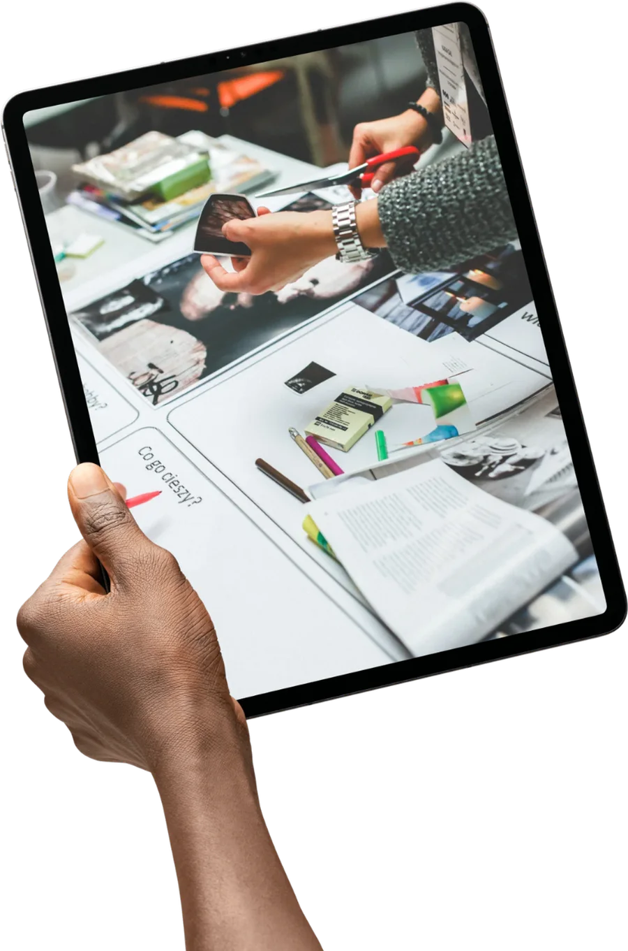 Hands-on planning session on a tablet
